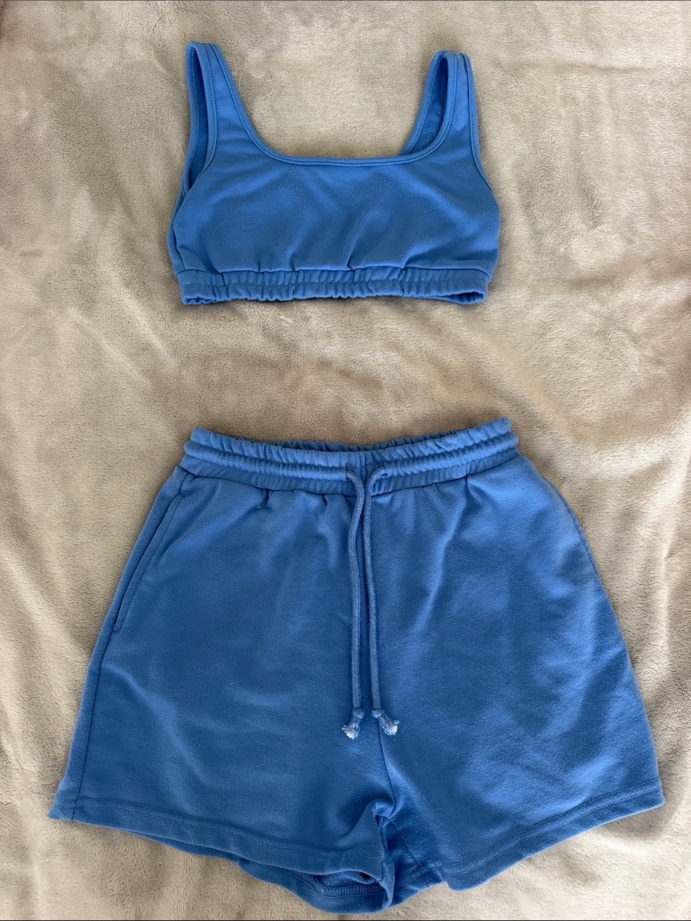Blue Bralette & Lounge Shorts Set - Women